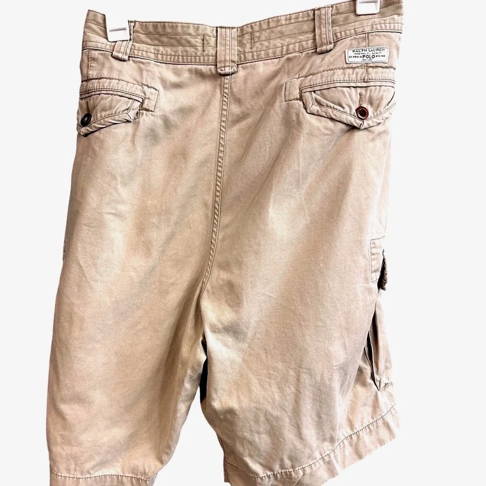 Polo Ralph Lauren Mens Tan Khaki Cotton Classic Chino Cargo Shorts